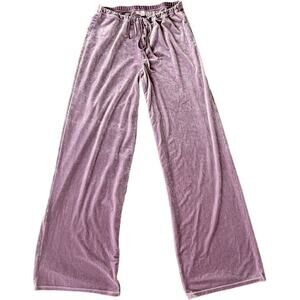 EUC Victoria’s Secret PINK Velvet Drawstring Lounge, Sleep Pants Pinky Mauve SM